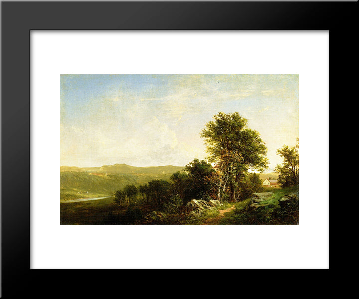 Landscape With House 20x24 Black Modern Wood Framed Art Print Poster by Johnson, David