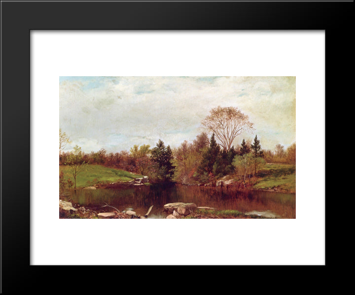 Spring - A Study On The Bronx At Mt. Vernon 20x24 Black Modern Wood Framed Art Print Poster by Johnson, David