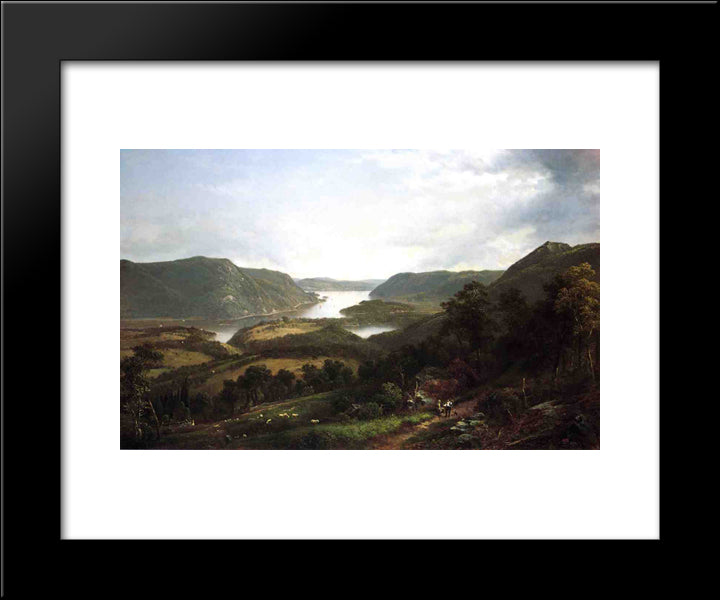 The Hudson Riiver From Fort Montgomery 20x24 Black Modern Wood Framed Art Print Poster by Johnson, David