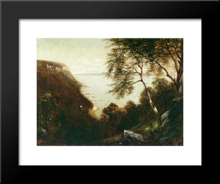 View Of Palisades, Hudson River 20x24 Black Modern Wood Framed Art Print Poster by Johnson, David