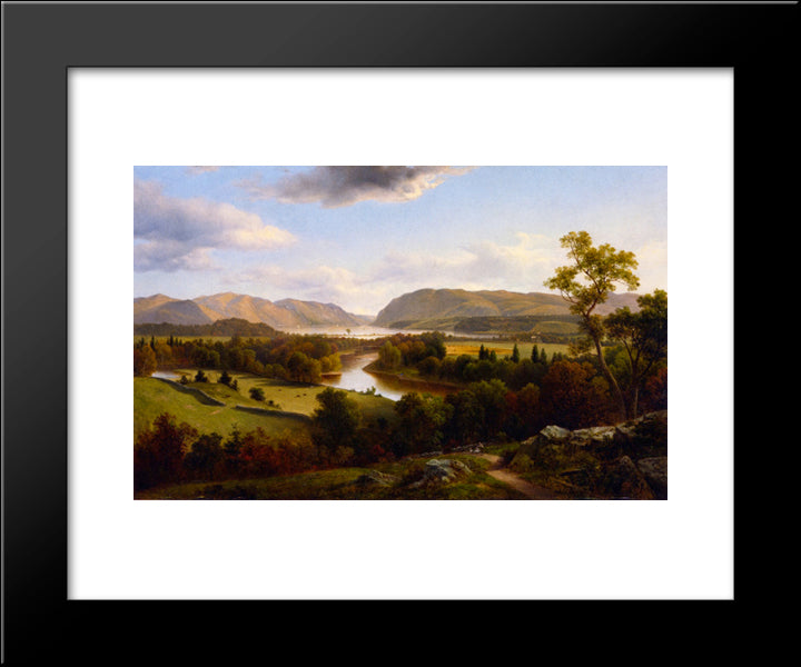 View Rom New Windsor, Hudson River 20x24 Black Modern Wood Framed Art Print Poster by Johnson, David