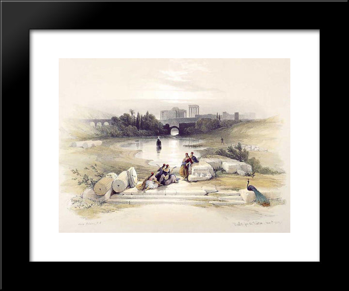 Baalbec, From The Fountain 20x24 Black Modern Wood Framed Art Print Poster by Roberts, David