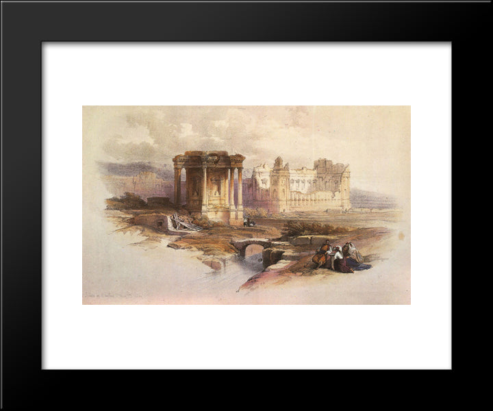 Baalbek. The Circular Temple 20x24 Black Modern Wood Framed Art Print Poster by Roberts, David