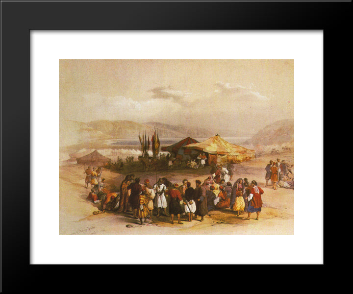 Encampment Of The Pilgrims At Jericho 20x24 Black Modern Wood Framed Art Print Poster by Roberts, David