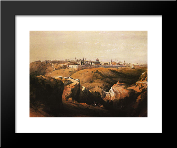 Jerusalem From The Mount Of Olives 20x24 Black Modern Wood Framed Art Print Poster by Roberts, David