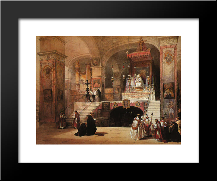 Nazareth. The Church Of The Annunciation 20x24 Black Modern Wood Framed Art Print Poster by Roberts, David