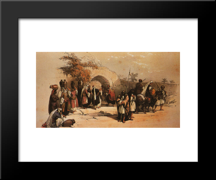 Nazareth. The Fountain Of The Virgin 20x24 Black Modern Wood Framed Art Print Poster by Roberts, David