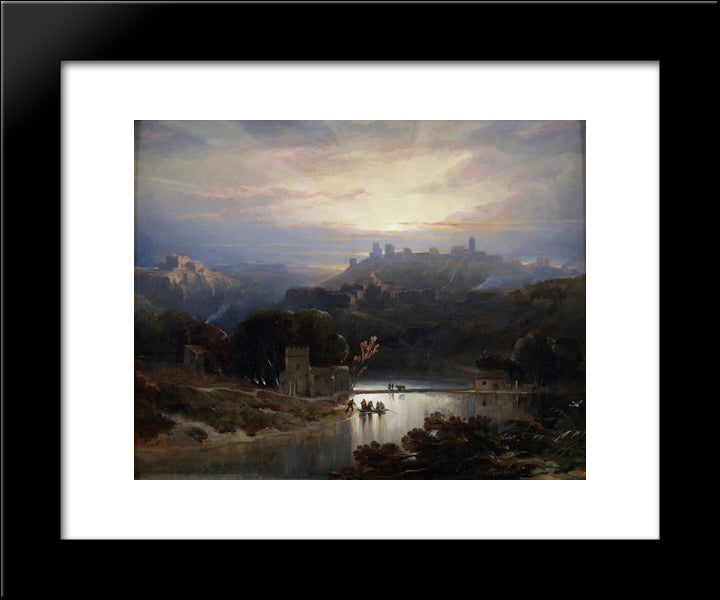 The Castle Of Alcala De Guadara 20x24 Black Modern Wood Framed Art Print Poster by Roberts, David