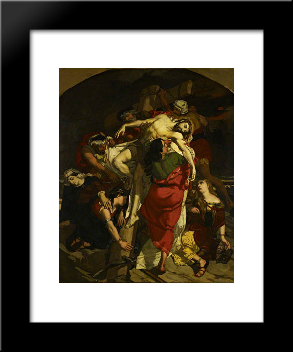 Study For 'The Descent From The Cross' 20x24 Black Modern Wood Framed Art Print Poster by Scott, David