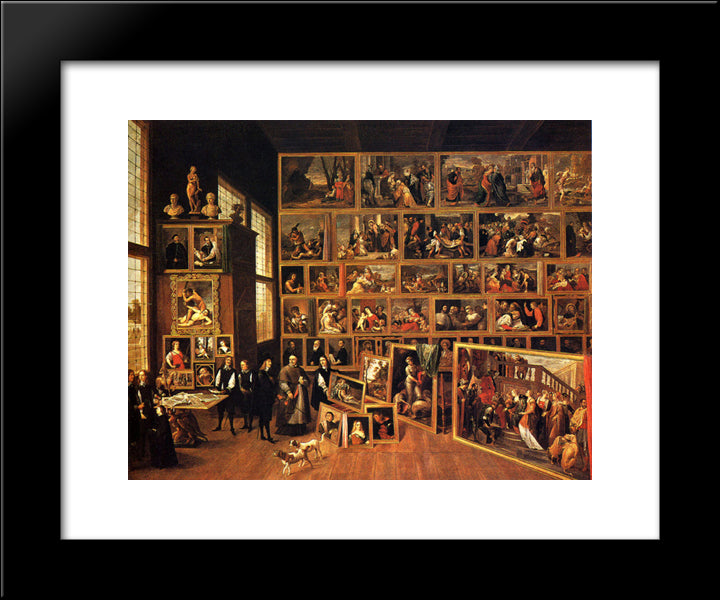 Archduke Leopold'S Gallery 20x24 Black Modern Wood Framed Art Print Poster by Teniers the Younger, David