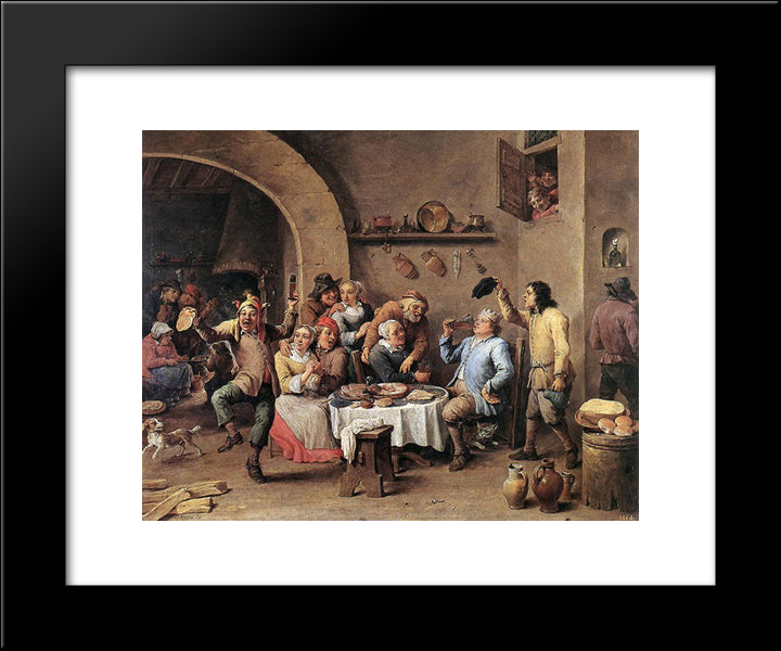 Carnival 'The King Drinks' 20x24 Black Modern Wood Framed Art Print Poster by Teniers the Younger, David