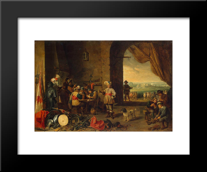 Guardroom 20x24 Black Modern Wood Framed Art Print Poster by Teniers the Younger, David