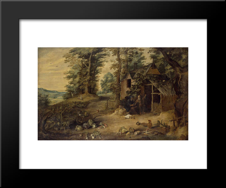 Landscape 20x24 Black Modern Wood Framed Art Print Poster by Teniers the Younger, David