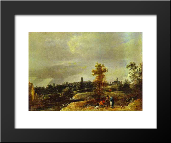 Landscape In The Suburbs Of Brussels 20x24 Black Modern Wood Framed Art Print Poster by Teniers the Younger, David