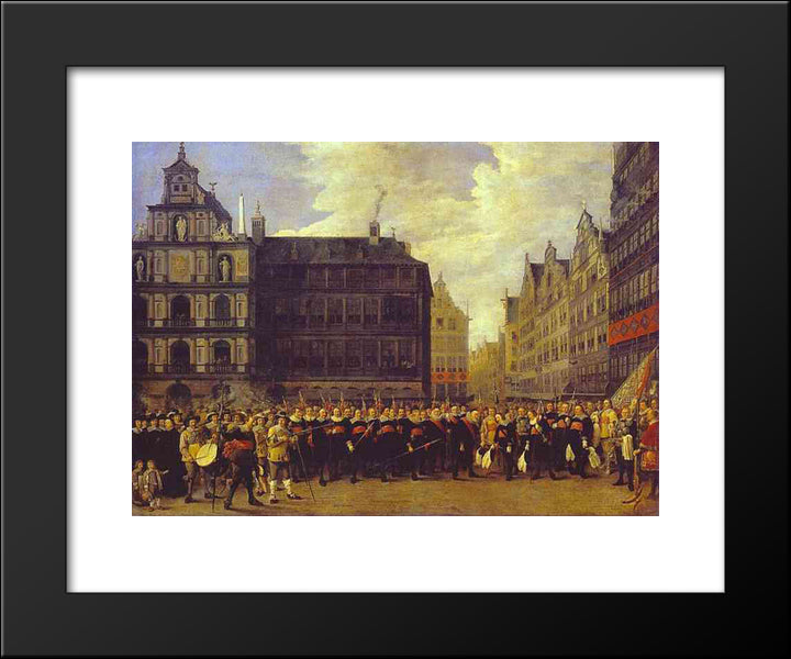 Members Of Antwerp Town Council And Masters Of The Armaments Guild 20x24 Black Modern Wood Framed Art Print Poster by Teniers the Younger, David