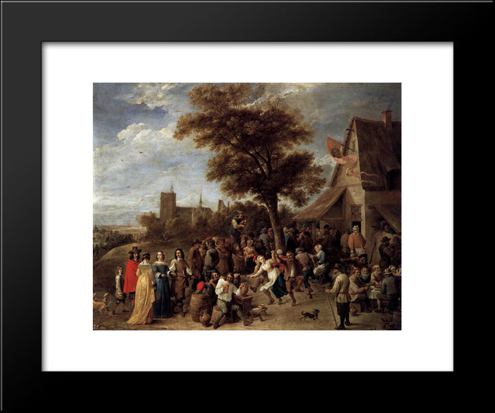 Peasants Merry-Making 20x24 Black Modern Wood Framed Art Print Poster by Teniers the Younger, David