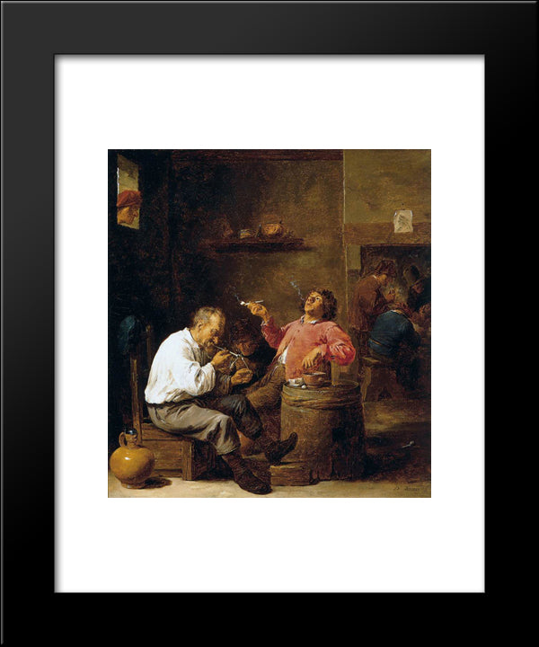 Smokers In An Interior 20x24 Black Modern Wood Framed Art Print Poster by Teniers the Younger, David