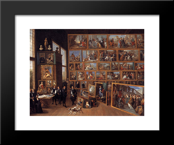 The Archduke Leopold Wilhelm In His Picture Gallery In Brussels 20x24 Black Modern Wood Framed Art Print Poster by Teniers the Younger, David