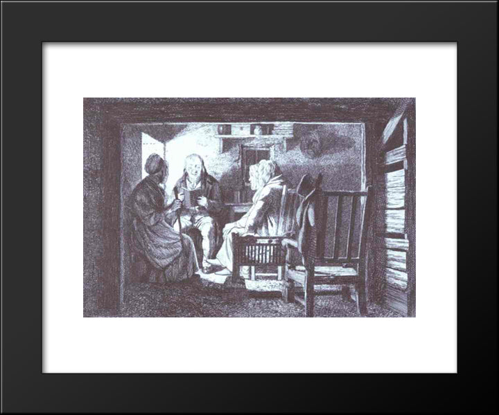 Reading A Tract 20x24 Black Modern Wood Framed Art Print Poster by Wilkie, David