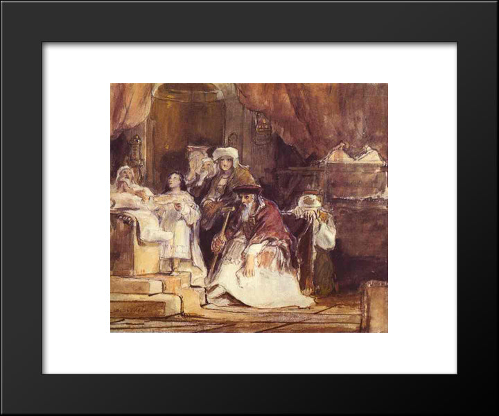 Samuel In The Temple 20x24 Black Modern Wood Framed Art Print Poster by Wilkie, David