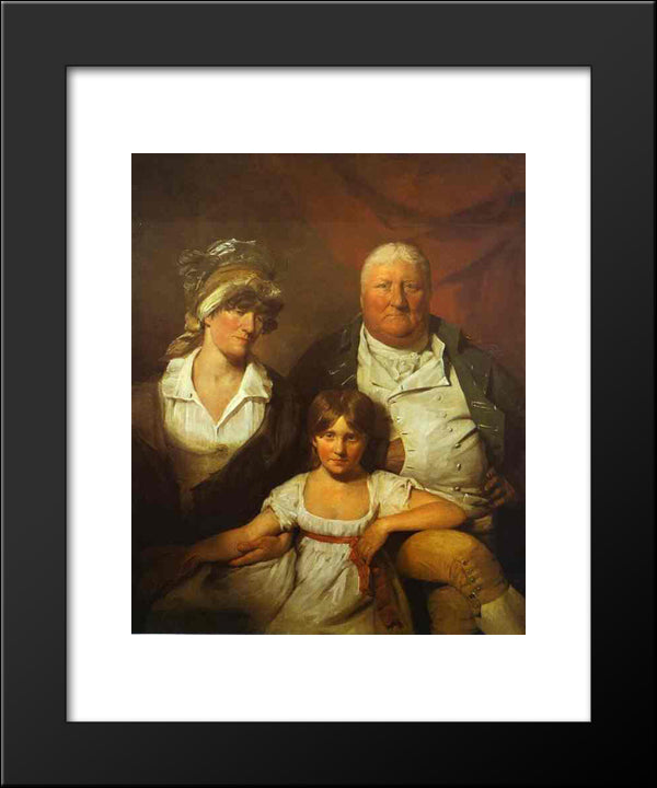 William Chalmers Bethune, His Wife Isabella Morison And Their Daughter Isabella 20x24 Black Modern Wood Framed Art Print Poster by Wilkie, David