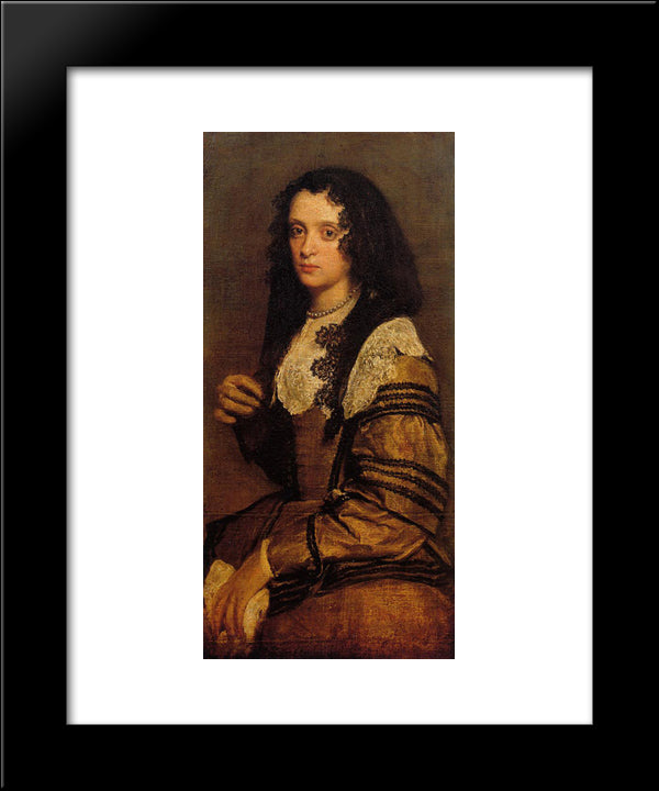 A Young Lady 20x24 Black Modern Wood Framed Art Print Poster by Velazquez, Diego