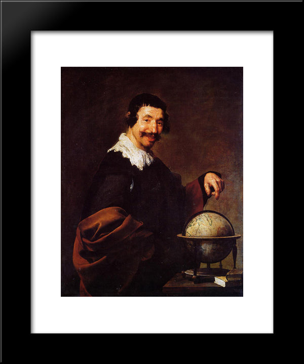 Democritus 20x24 Black Modern Wood Framed Art Print Poster by Velazquez, Diego