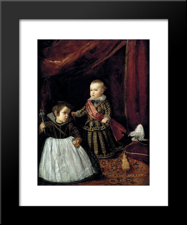 Don Baltasar Carlos With A Dwarf 20x24 Black Modern Wood Framed Art Print Poster by Velazquez, Diego