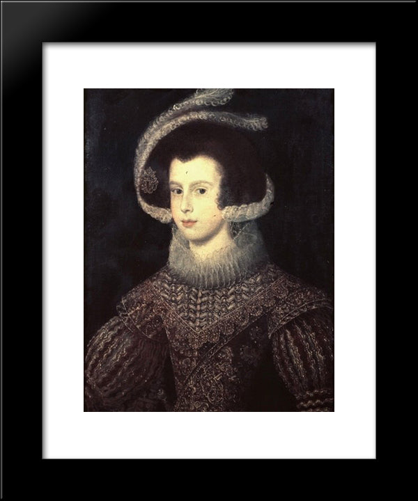 Isabella Of Bourbon 20x24 Black Modern Wood Framed Art Print Poster by Velazquez, Diego