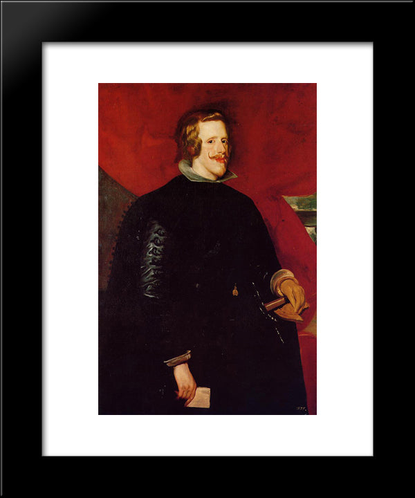 King Philip Iv Of Spain 20x24 Black Modern Wood Framed Art Print Poster by Velazquez, Diego