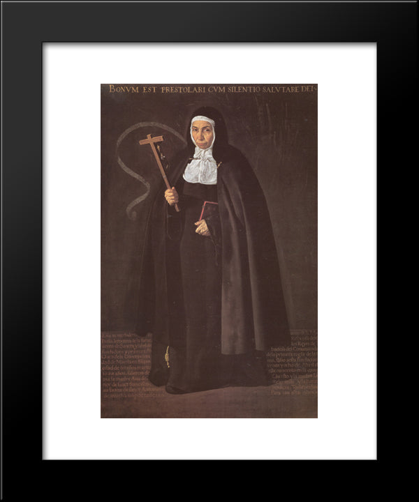 Madre Maria Jeronima De La Fuente 20x24 Black Modern Wood Framed Art Print Poster by Velazquez, Diego