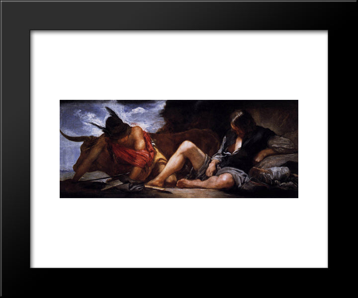 Mercury And Argus 20x24 Black Modern Wood Framed Art Print Poster by Velazquez, Diego
