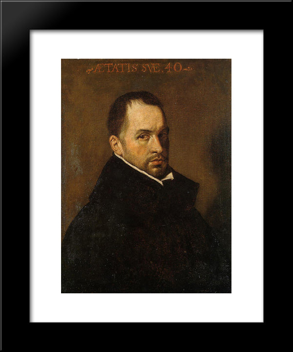 Portrait Of A Cleric 20x24 Black Modern Wood Framed Art Print Poster by Velazquez, Diego