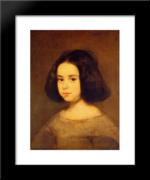 Portrait Of A Little Girl 20x24 Black Modern Wood Framed Art Print Poster by Velazquez, Diego