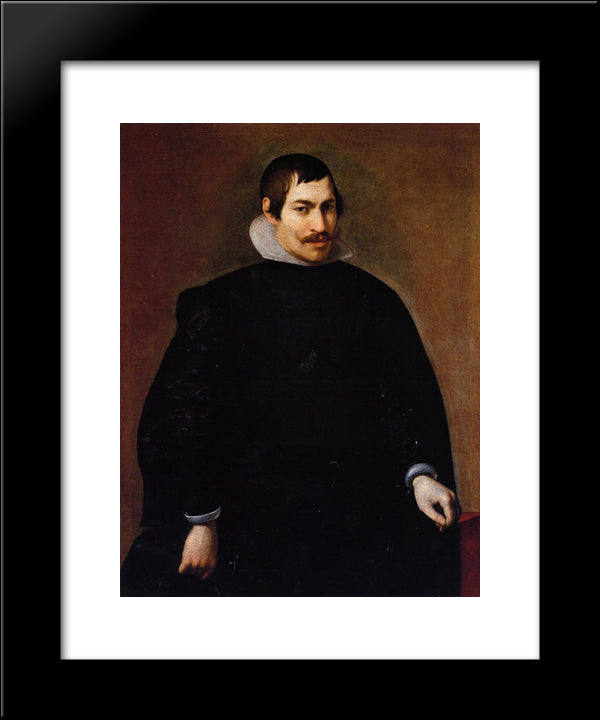 Portrait Of A Man 20x24 Black Modern Wood Framed Art Print Poster by Velazquez, Diego