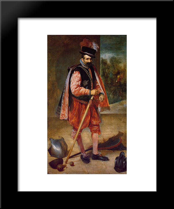 The Jester Don Juan Of Austria 20x24 Black Modern Wood Framed Art Print Poster by Velazquez, Diego