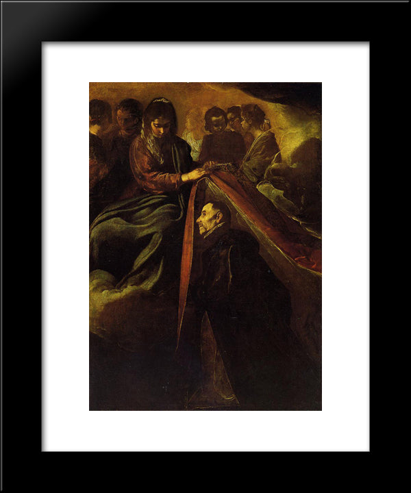 The Virgin Appearing To St Ildephonsus And Giving Him A Robe 20x24 Black Modern Wood Framed Art Print Poster by Velazquez, Diego