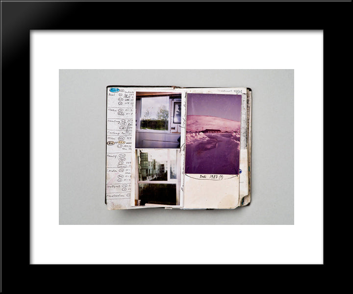 1994 Notebook & Diary (Detail) 20x24 Black Modern Wood Framed Art Print Poster by Roth, Dieter