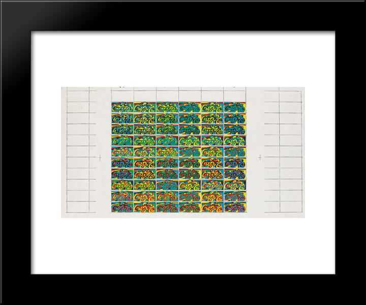 Aus Containers 20x24 Black Modern Wood Framed Art Print Poster by Roth, Dieter