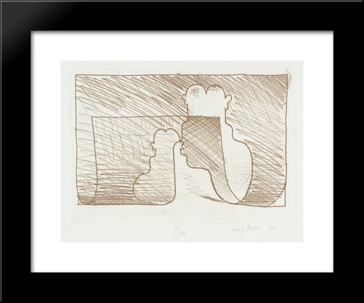 Double Self - Portrait Of The Artist 20x24 Black Modern Wood Framed Art Print Poster by Roth, Dieter