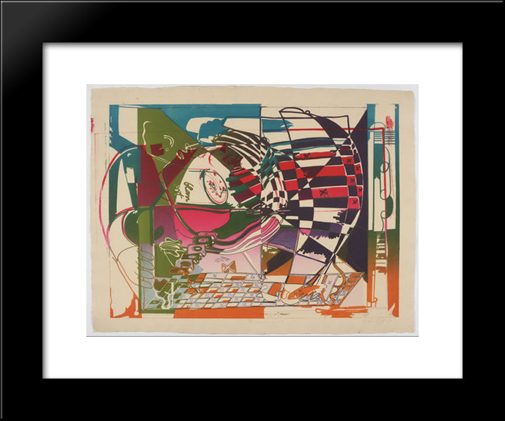 Double Somersault 20x24 Black Modern Wood Framed Art Print Poster by Roth, Dieter