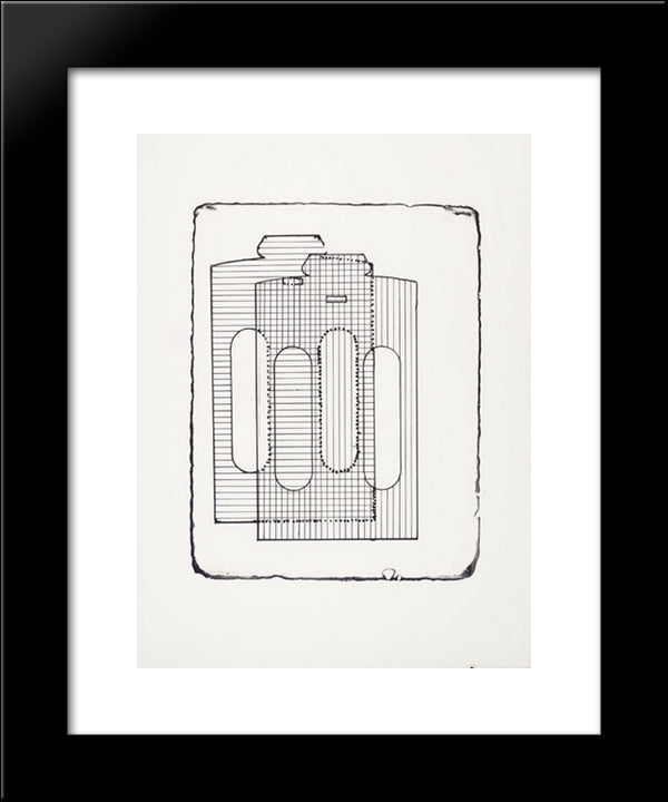 Hemdenstein 20x24 Black Modern Wood Framed Art Print Poster by Roth, Dieter