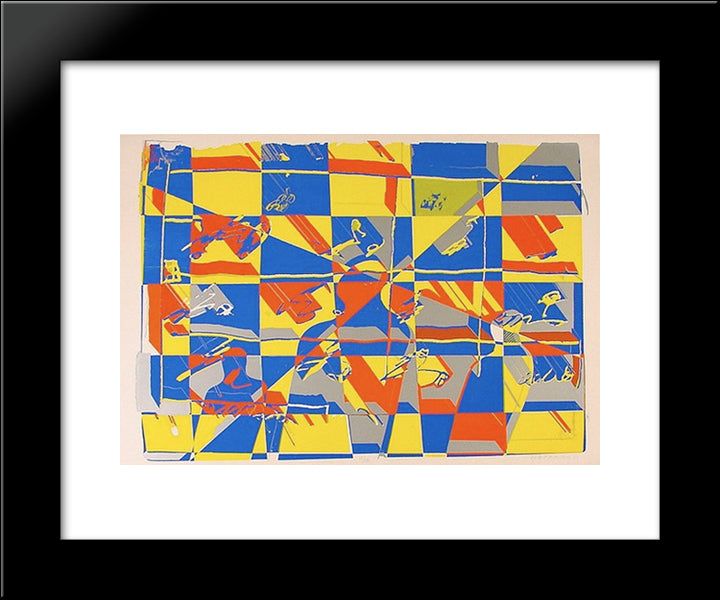 Probelauf (Trial Run) 20x24 Black Modern Wood Framed Art Print Poster by Roth, Dieter