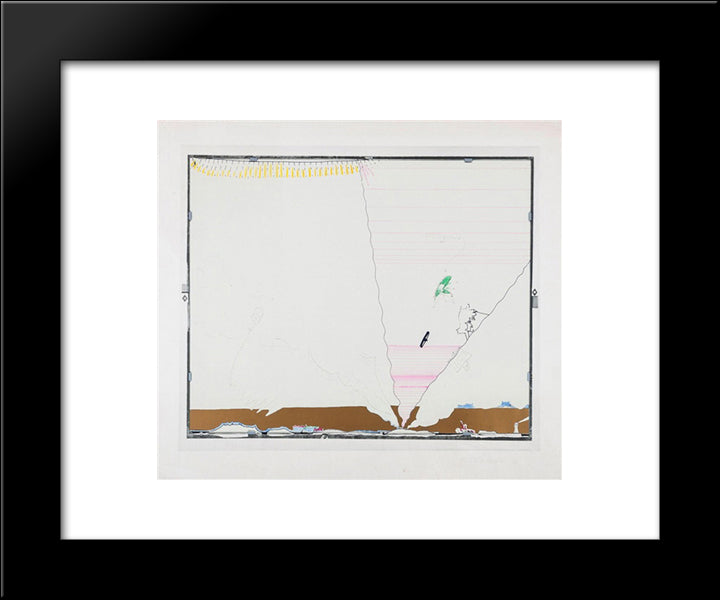 Sea Behind Battle Of Iceland Glass 20x24 Black Modern Wood Framed Art Print Poster by Roth, Dieter