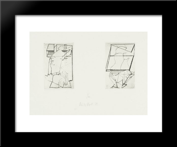 Two Persons 20x24 Black Modern Wood Framed Art Print Poster by Roth, Dieter