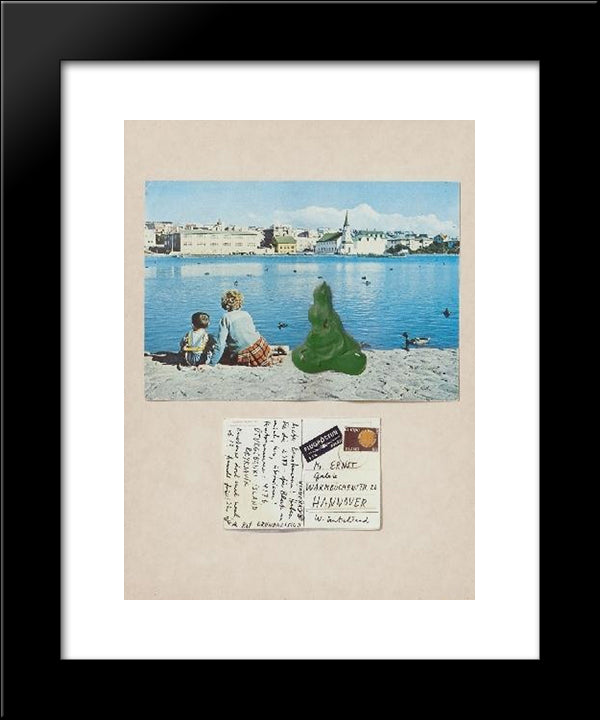 Untitled (Island) 20x24 Black Modern Wood Framed Art Print Poster by Roth, Dieter