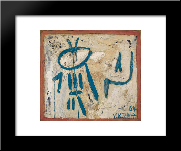 Bone Script 20x24 Black Modern Wood Framed Art Print Poster by Yanyong, Ding
