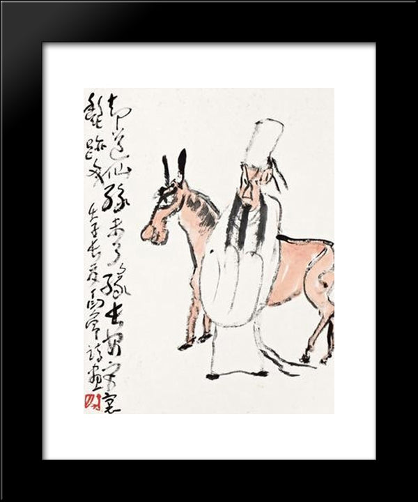 Character 20x24 Black Modern Wood Framed Art Print Poster by Yanyong, Ding