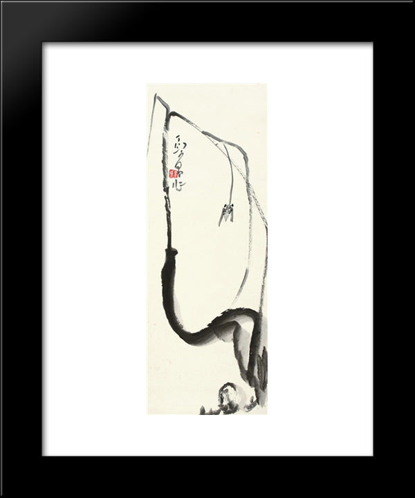 Cicada 20x24 Black Modern Wood Framed Art Print Poster by Yanyong, Ding