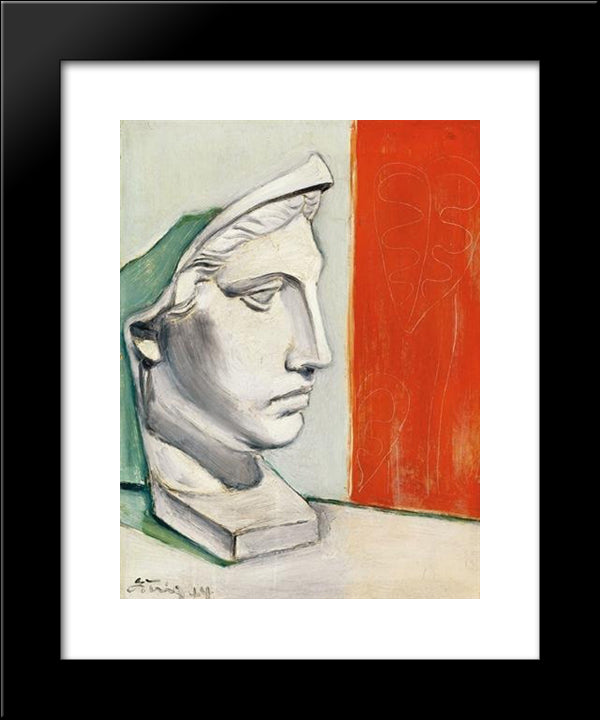 Mask 20x24 Black Modern Wood Framed Art Print Poster by Yanyong, Ding